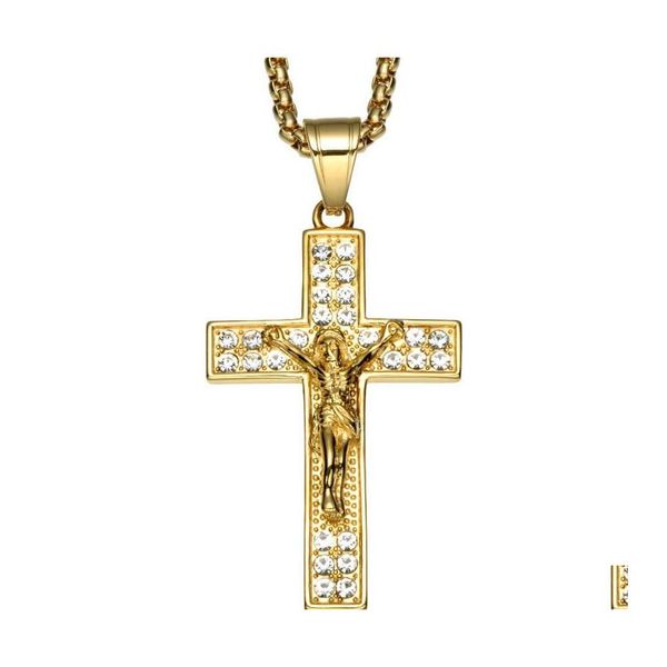 pendant necklaces gold color cross christ jesus pendant necklace stainless steel link chain inlay hip hop jewelry drop delivery neck dhzpu, Silver
pendant necklaces gold color cross christ jesus pendant necklace stainless steel link chain inlay hip hop jewelry drop delivery neck dhzpu, Silver