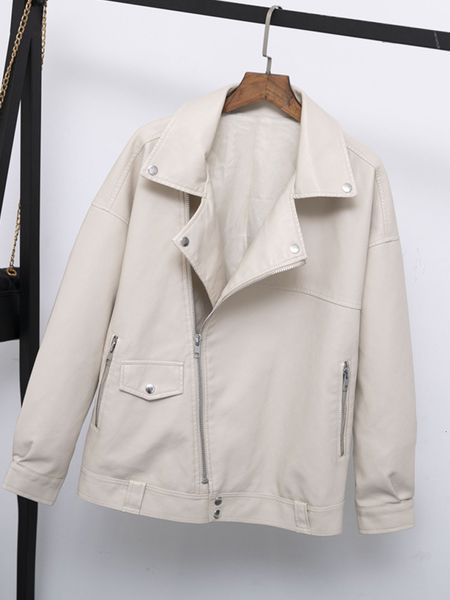 women s jackets fitaylor autumn women faux leather jacket casual loose soft pu motorcycle punk coat female zipper rivet outerwear 221130, Black;brown
women s jackets fitaylor autumn women faux leather jacket casual loose soft pu motorcycle punk coat female zipper rivet outerwear 221130, Black;brown