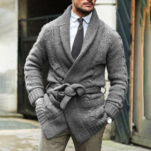 mens sweaters trendy cardigan long sleeves cold resistant soft solid color waist bandage knitted sweater coat 221130, White;black
mens sweaters trendy cardigan long sleeves cold resistant soft solid color waist bandage knitted sweater coat 221130, White;black