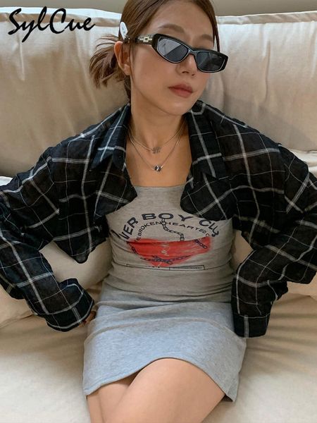 women s jackets sylcue solid color plaid trend classic casual versatile light thin cool summer street cardigan short shirt jacket 221130, Black;brown
women s jackets sylcue solid color plaid trend classic casual versatile light thin cool summer street cardigan short shirt jacket 221130, Black;brown