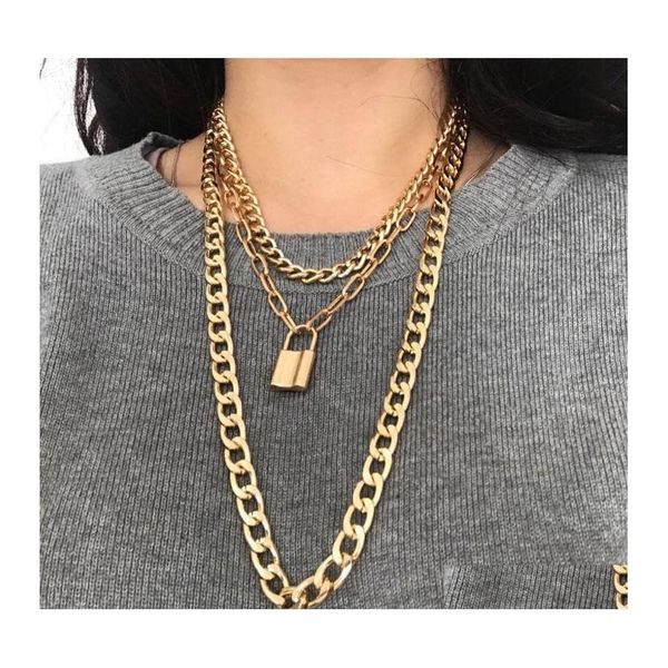 pendant necklaces punk exaggerated heavy thick chain lock pendant necklace women ladies mtilayer creative vintage jewelry drop deliv dhhsw, Silver
pendant necklaces punk exaggerated heavy thick chain lock pendant necklace women ladies mtilayer creative vintage jewelry drop deliv dhhsw, Silver