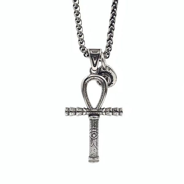 pharaoh's cross totem scepter pendant horus's eye titanium necklace men's fashion retro personality sweater chain accessories, Silver
pharaoh's cross totem scepter pendant horus's eye titanium necklace men's fashion retro personality sweater chain accessories, Silver