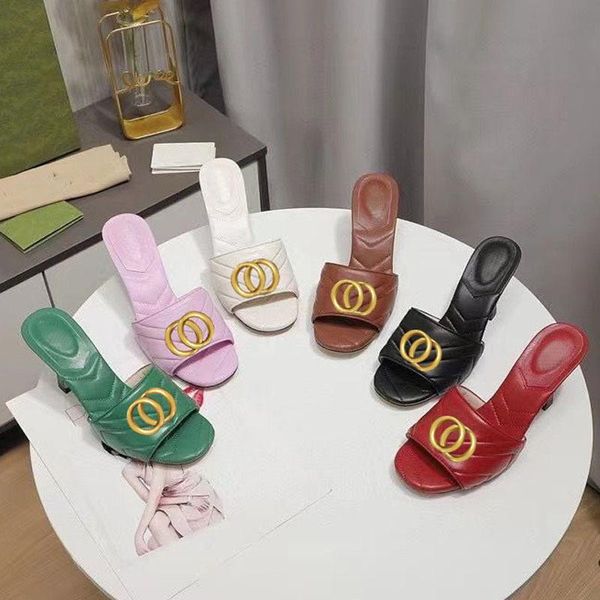 classic designer women beach half slippers 100% leather thick heels metal slides cowhide summer woman shoes lazy sandals high heeled shoe la, Black
classic designer women beach half slippers 100% leather thick heels metal slides cowhide summer woman shoes lazy sandals high heeled shoe la, Black