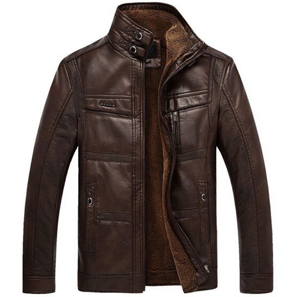 men's leather faux jacket coats brand pu outerwear business winter fur male fleece 221201, Black
men's leather faux jacket coats brand pu outerwear business winter fur male fleece 221201, Black