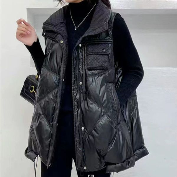 women's vests autumn winter women's bright down cotton vest fashionable loose sleeveless waistcoat casual solid color female jacke, Black;white
women's vests autumn winter women's bright down cotton vest fashionable loose sleeveless waistcoat casual solid color female jacke, Black;white