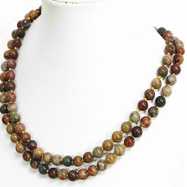 special multicolor picasso stone round 8mm vintage necklace grade jewelry 36inch, Silver
special multicolor picasso stone round 8mm vintage necklace grade jewelry 36inch, Silver