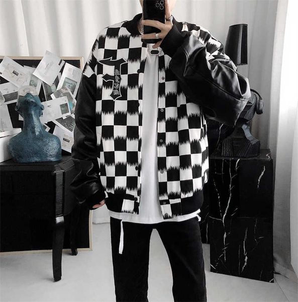 men's jackets resuprep patchwork embroidery checker board jacket leather sleeve high street retro men's and women's bomber ja, Black;brown
men's jackets resuprep patchwork embroidery checker board jacket leather sleeve high street retro men's and women's bomber ja, Black;brown