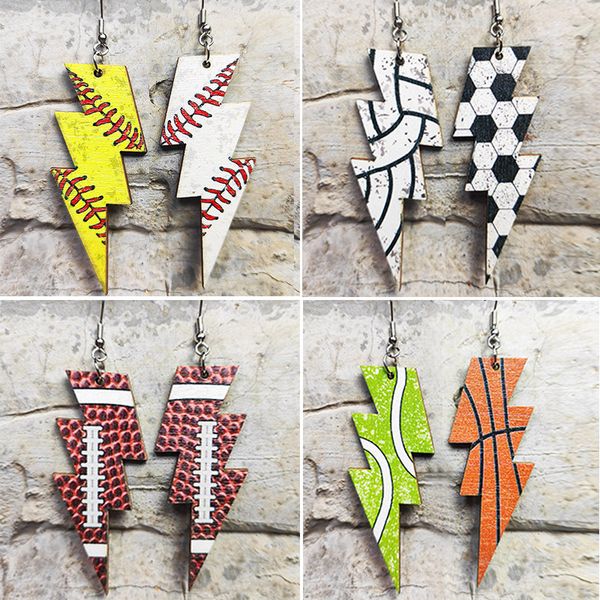 sports ball wooden earrings charm football baseball lightning pendant earrings studs creative gift, Golden
sports ball wooden earrings charm football baseball lightning pendant earrings studs creative gift, Golden