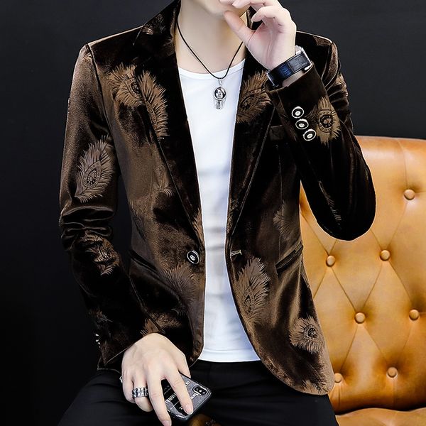 men's suits blazers autumn printed single breasted suit long sleeve coat business casual slim jacket back slit everyday dress 221201, White;black
men's suits blazers autumn printed single breasted suit long sleeve coat business casual slim jacket back slit everyday dress 221201, White;black