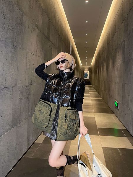 women's vests winter vest women fashion patchwork hooded sleeveless jacket thick warm down cotton vest coat big pocket loose waistcoat, Black;white
women's vests winter vest women fashion patchwork hooded sleeveless jacket thick warm down cotton vest coat big pocket loose waistcoat, Black;white