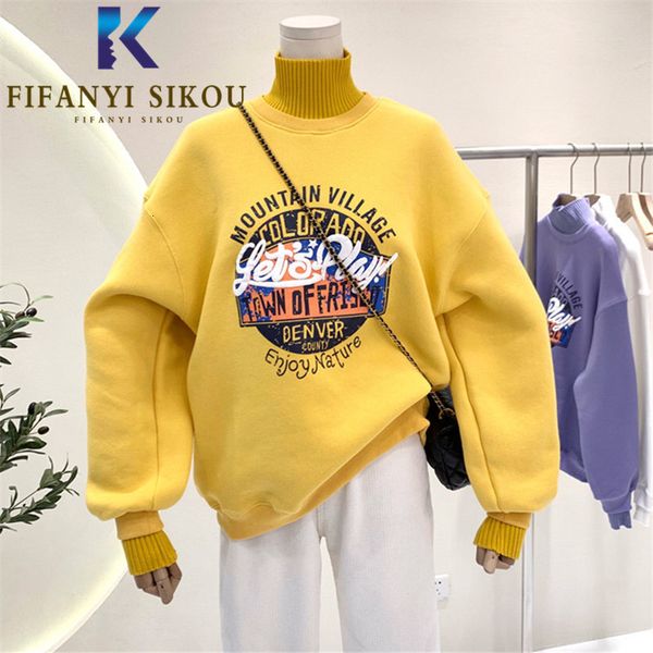 women's hoodies sweatshirts fashion print women autumn winter sweatshirt thick warm turtleneck long sleeve pullovers female loose 2212, Black
women's hoodies sweatshirts fashion print women autumn winter sweatshirt thick warm turtleneck long sleeve pullovers female loose 2212, Black