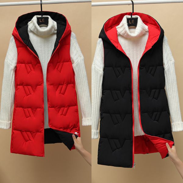 women's vests winter vest women coat female long fashion hooded vests lady sleeveless clothing outerwear slim red 221202, Black;white
women's vests winter vest women coat female long fashion hooded vests lady sleeveless clothing outerwear slim red 221202, Black;white