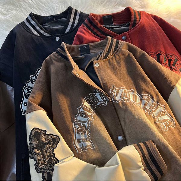 men's jackets resuapre jacket retro embroidered baseball suit loose men's and women's high street thick breasted jacket t2211, Black;brown
men's jackets resuapre jacket retro embroidered baseball suit loose men's and women's high street thick breasted jacket t2211, Black;brown