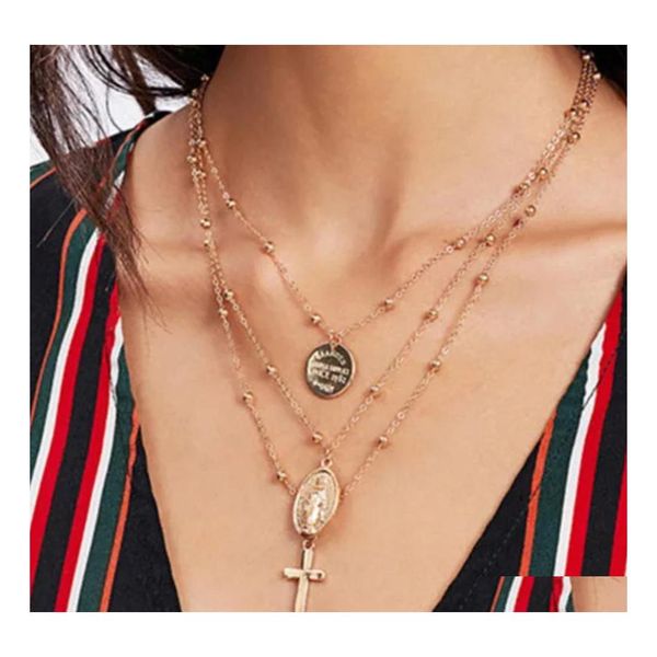 pendant necklaces fashion jewelry mtilayer necklace metallic cross madonna beads pendant drop delivery necklaces pendants dh24v, Silver
pendant necklaces fashion jewelry mtilayer necklace metallic cross madonna beads pendant drop delivery necklaces pendants dh24v, Silver