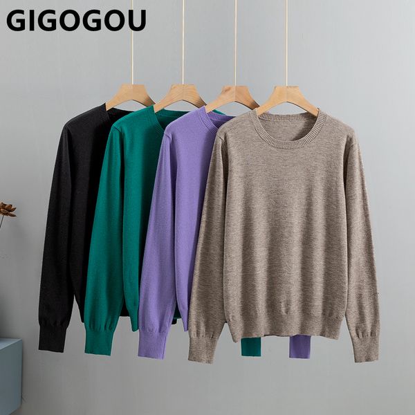 women's sweaters gigogou spring autumn basic women knitted fashion casual soft jumper long sleeves ladies warm jersey 221201, White;black
women's sweaters gigogou spring autumn basic women knitted fashion casual soft jumper long sleeves ladies warm jersey 221201, White;black