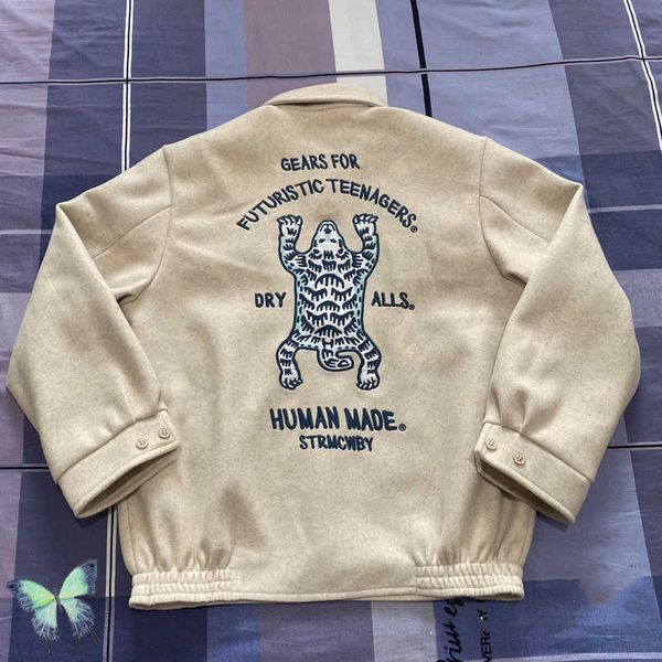 men's jackets human made jacket thick woolen coat men women embroidered white polar bear pocket jackets t221130 t221202, Black;brown
men's jackets human made jacket thick woolen coat men women embroidered white polar bear pocket jackets t221130 t221202, Black;brown