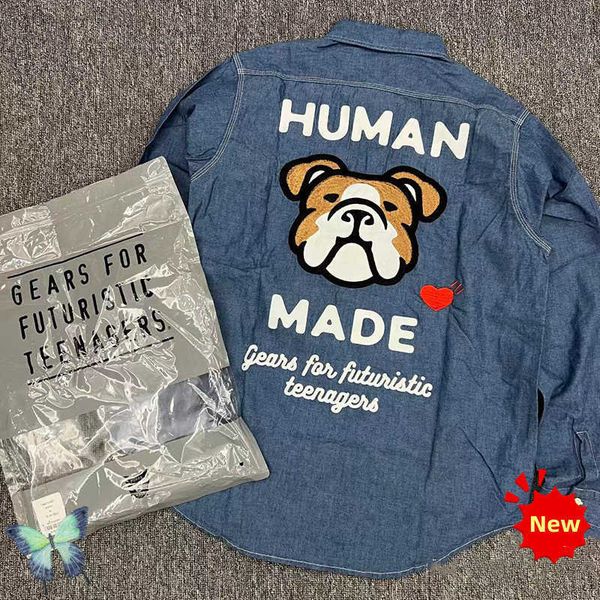men's jackets human made jean jacket embroidery dog long sleeve denim shirts men women blue pocket jackets t221202, Black;brown
men's jackets human made jean jacket embroidery dog long sleeve denim shirts men women blue pocket jackets t221202, Black;brown