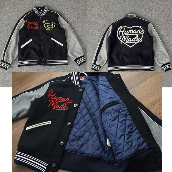 men's jackets human made thick baseball jacket patchwork men women cardigan baseball uniform t221202, Black;brown
men's jackets human made thick baseball jacket patchwork men women cardigan baseball uniform t221202, Black;brown