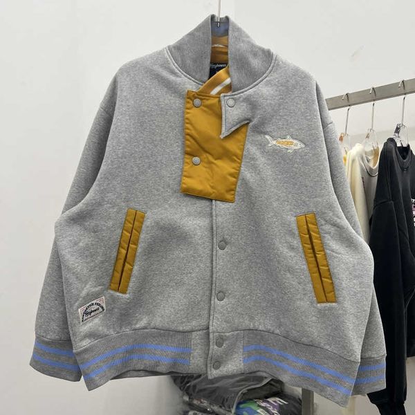 men's jackets japanese jacket two color splice thread irregular collar loose bomber jacket brushed thick thermal jacket for men and wom, Black;brown 
men's jackets japanese jacket two color splice thread irregular collar loose bomber jacket brushed thick thermal jacket for men and wom, Black;brown