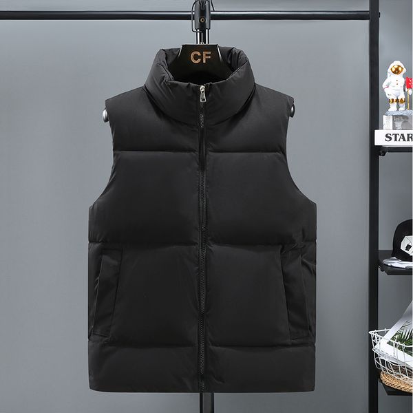 men's vests 3687 winter men solid color waistcoat stand collar short sleeveless jacket zipper down warm thick homme 221202, Black;white
men's vests 3687 winter men solid color waistcoat stand collar short sleeveless jacket zipper down warm thick homme 221202, Black;white