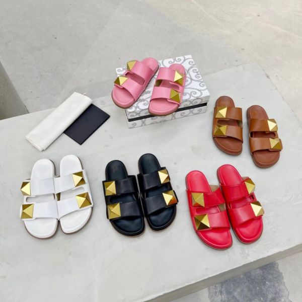 luxury women's slippers designer metal rivet sandals leather flat outdoor beach shoes flip-flops casual thick bottom rubber sheepskin f, Black
luxury women's slippers designer metal rivet sandals leather flat outdoor beach shoes flip-flops casual thick bottom rubber sheepskin f, Black