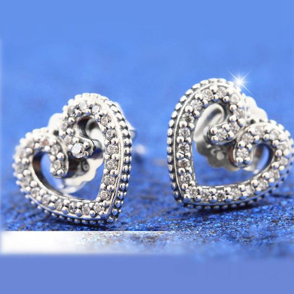 925 sterling silver heart swirls stud earrings fits european pandora style jewelry fashion earrings, Golden;silver
925 sterling silver heart swirls stud earrings fits european pandora style jewelry fashion earrings, Golden;silver
