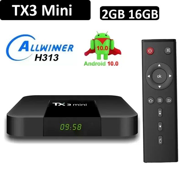 

tx3 mini android 10.0 box 2gb ram 16gb rom allwinner h313 quad core tv box internet 4k wifi vs mxq pro