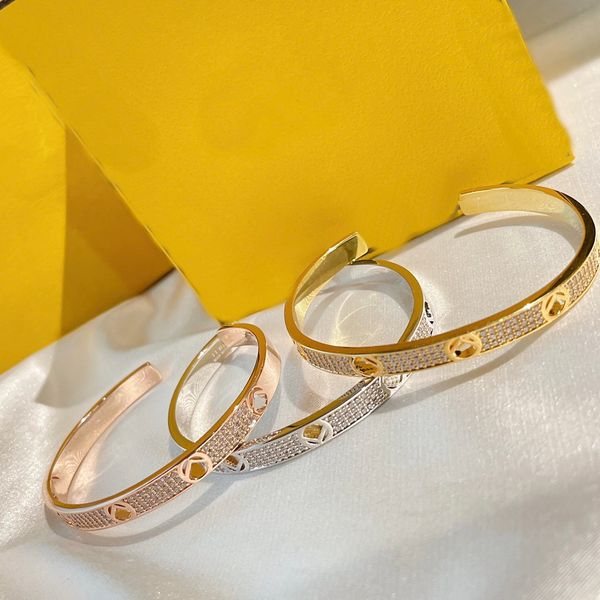 luxury f letter fashion bangle lady women bracelets stainless steel 18k gold plated setting diamond engraved plaid open narrow bracelet gift, Black
luxury f letter fashion bangle lady women bracelets stainless steel 18k gold plated setting diamond engraved plaid open narrow bracelet gift, Black