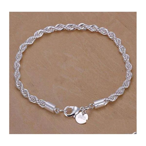 chain 4mm 925 sier plated twist rope chain bracelets for women men wedding party bracelet charms fit murano beads drop delivery 2021 dh2rf, Black
chain 4mm 925 sier plated twist rope chain bracelets for women men wedding party bracelet charms fit murano beads drop delivery 2021 dh2rf, Black