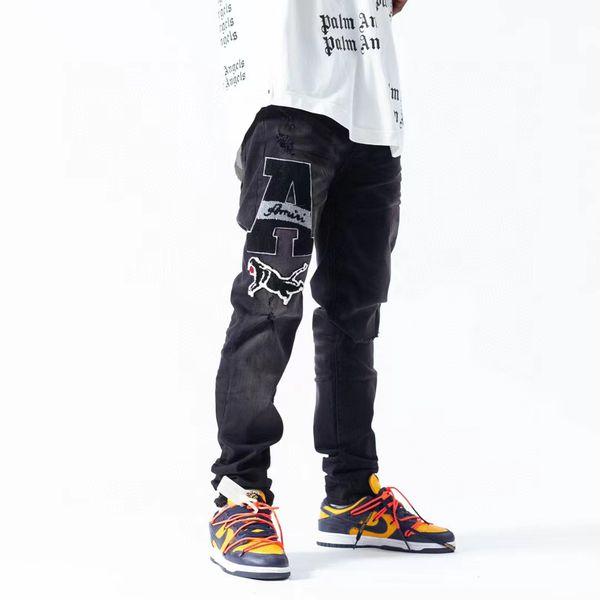 men's designer biker jean motorcycle bike cashew pattern premium fashion pants hip hop street style delicate ripped biker slim fit jean, Blue
men's designer biker jean motorcycle bike cashew pattern premium fashion pants hip hop street style delicate ripped biker slim fit jean, Blue