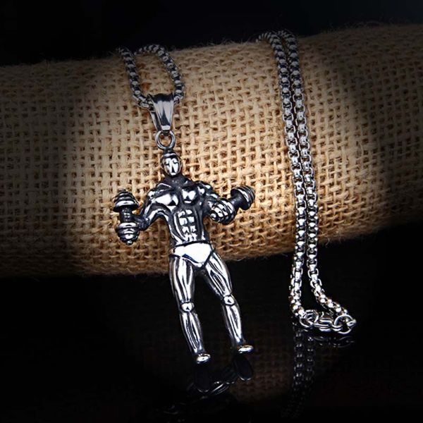 sport fitness room bodybuilder necklace pendant stainless steel man necklaces with chain hip hop fine jewelry will and sandy, Silver
sport fitness room bodybuilder necklace pendant stainless steel man necklaces with chain hip hop fine jewelry will and sandy, Silver