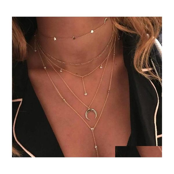 pendant necklaces mtilayer beads long chain necklaces for women moon star pendant choker necklace girl vintage fashion bijoux jewelr dhm9d, Silver
pendant necklaces mtilayer beads long chain necklaces for women moon star pendant choker necklace girl vintage fashion bijoux jewelr dhm9d, Silver