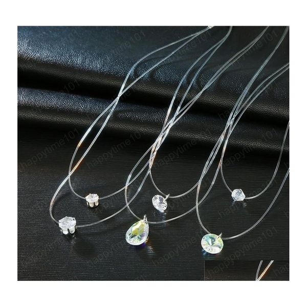 pendant necklaces invisible chain necklaces waterdrop transparent fishing line necklace 2 layers mtilayer pendant rhinestone drop de dhpwl, Silver
pendant necklaces invisible chain necklaces waterdrop transparent fishing line necklace 2 layers mtilayer pendant rhinestone drop de dhpwl, Silver