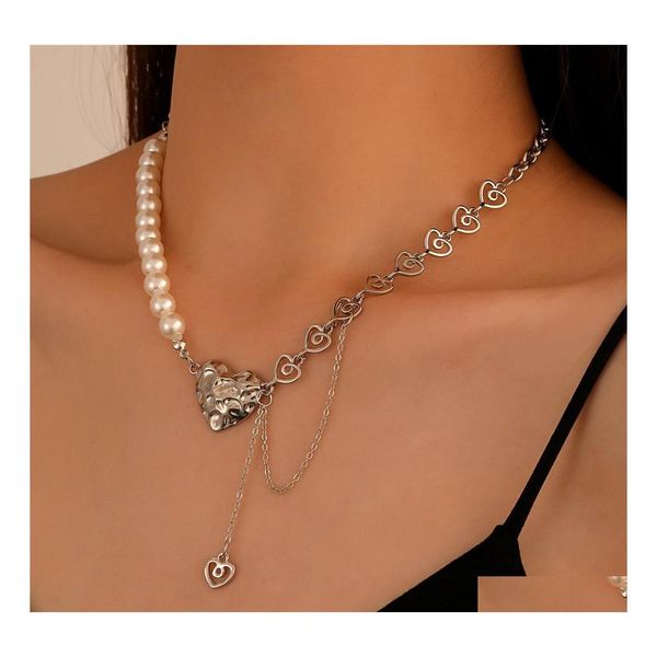 pendant necklaces fashion jewelry metal splicing faux pearls love clavicle chain necklace irregar hollow heart dangle tassel choker dhk7z, Silver
pendant necklaces fashion jewelry metal splicing faux pearls love clavicle chain necklace irregar hollow heart dangle tassel choker dhk7z, Silver