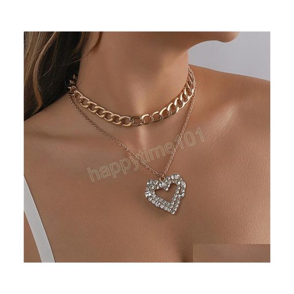 pendant necklaces mtilayer cuban curb chunky chain necklace for women vintage luxury rhinestones big heart pendant grun dhncb, Silver
pendant necklaces mtilayer cuban curb chunky chain necklace for women vintage luxury rhinestones big heart pendant grun dhncb, Silver