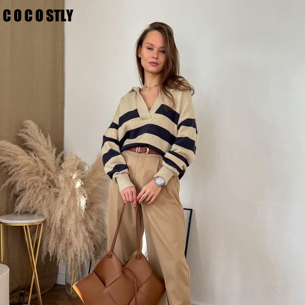 women's sweaters office lady striped v neck wool women polo shirt long sleeve oversized casual pullovers female 221201, White;black
women's sweaters office lady striped v neck wool women polo shirt long sleeve oversized casual pullovers female 221201, White;black
