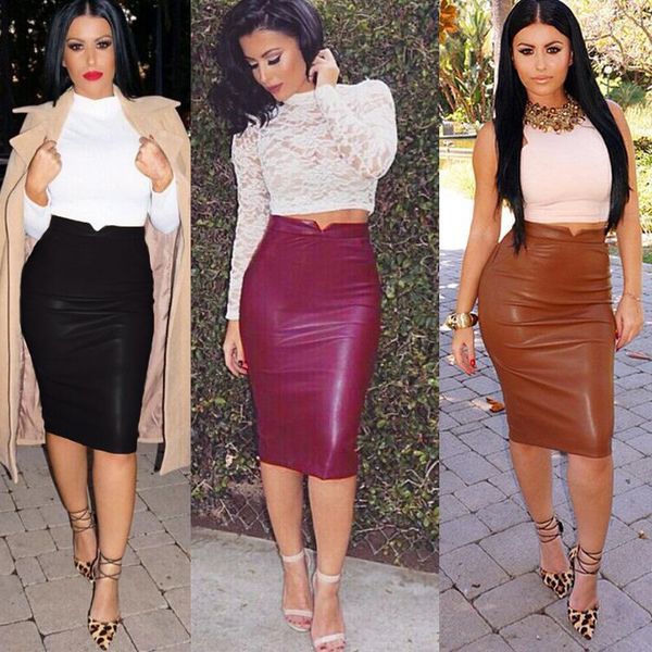 skirts women black pu leather skirt pencil high waist autumn winter solid skinny bodycon midi office ladies warm clothes
skirts women black pu leather skirt pencil high waist autumn winter solid skinny bodycon midi office ladies warm clothes