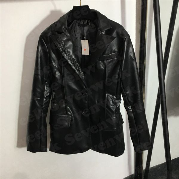embroidery letter blazers coats for women autumn pu leather suit jackets business meeting blazer charm lady outerwear formal occasions, White;black
embroidery letter blazers coats for women autumn pu leather suit jackets business meeting blazer charm lady outerwear formal occasions, White;black