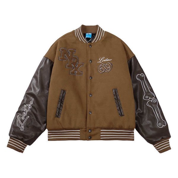 men's jackets resuapre autumn winter men's flocking embroidery stitched leather vintage jacket 1 1 thickened coat cotton coat t221, Black;brown
men's jackets resuapre autumn winter men's flocking embroidery stitched leather vintage jacket 1 1 thickened coat cotton coat t221, Black;brown