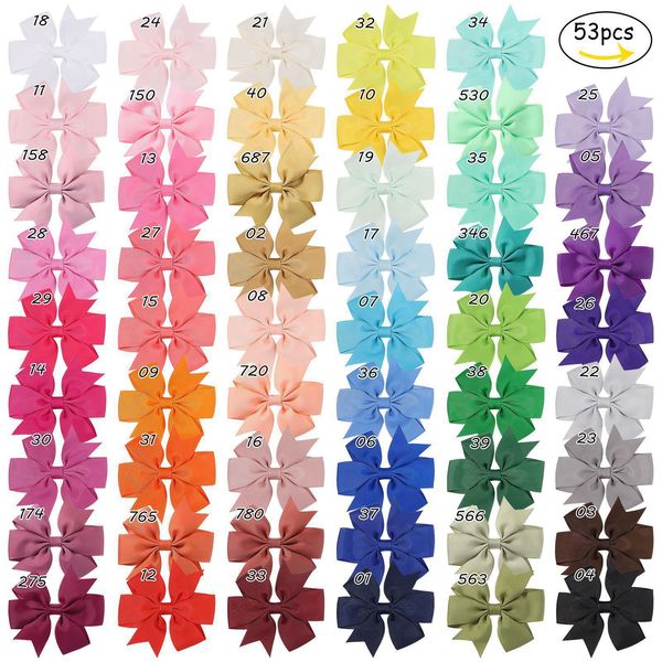 53 colors 3.0 inch hair accessories girl solid color barrettes hair bow child party christmas gift clipper, Slivery;white
53 colors 3.0 inch hair accessories girl solid color barrettes hair bow child party christmas gift clipper, Slivery;white