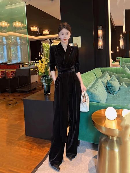 women's jumpsuits & rompers european and american style fashion velvet jumpsuit design sense high waist slim jumpsuit, Black;white
women's jumpsuits & rompers european and american style fashion velvet jumpsuit design sense high waist slim jumpsuit, Black;white