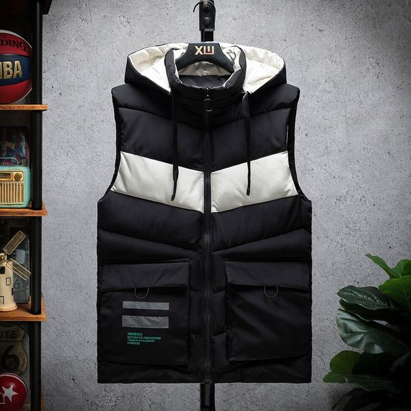 men's vests 3662 autumn winter hooded waistcoat men zipper slim pockets warm sleeveless jacket spliced color down vest coat outerwear 2, Black;white
men's vests 3662 autumn winter hooded waistcoat men zipper slim pockets warm sleeveless jacket spliced color down vest coat outerwear 2, Black;white