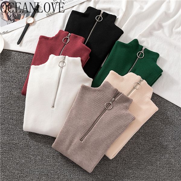 women's sweaters oceanlove zipper half turtleneck sweater women solid slim autumn winter clothes sueter mujer basic fashion pullovers 1, White;black
women's sweaters oceanlove zipper half turtleneck sweater women solid slim autumn winter clothes sueter mujer basic fashion pullovers 1, White;black