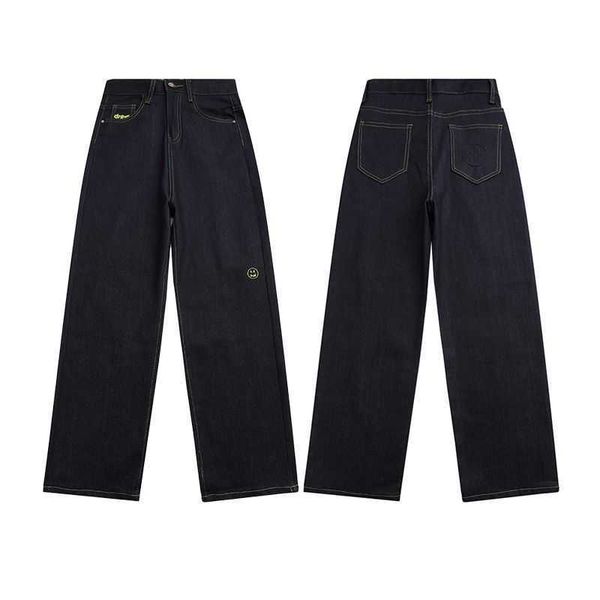 brand designer jeans gallxxyed speckled stitching washed used flare pants loose straight high street casual trousers black smiling face, Blue
brand designer jeans gallxxyed speckled stitching washed used flare pants loose straight high street casual trousers black smiling face, Blue