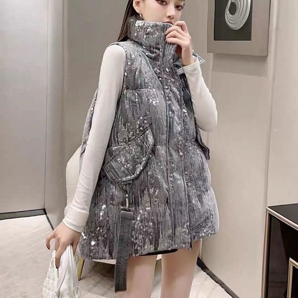 women's vests winter women sequined puffer vest female thick warm korea sleeveless jacket cotton waistcoat women's loose streetwea, Black;white
women's vests winter women sequined puffer vest female thick warm korea sleeveless jacket cotton waistcoat women's loose streetwea, Black;white