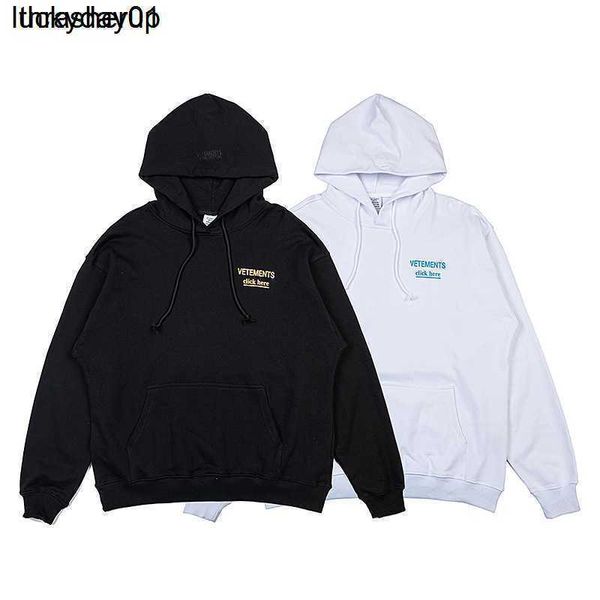 men's hoodies designer sweatshirts autumn new vtm letter printing men's women's sweater fashion streetwear hooded, Black