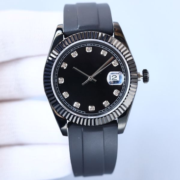 luxury men's watch black dial 41mm scratch resistant blue crystal glass anti reflective magnifying calendar high-quality rubber strap f, Slivery;brown
luxury men's watch black dial 41mm scratch resistant blue crystal glass anti reflective magnifying calendar high-quality rubber strap f, Slivery;brown