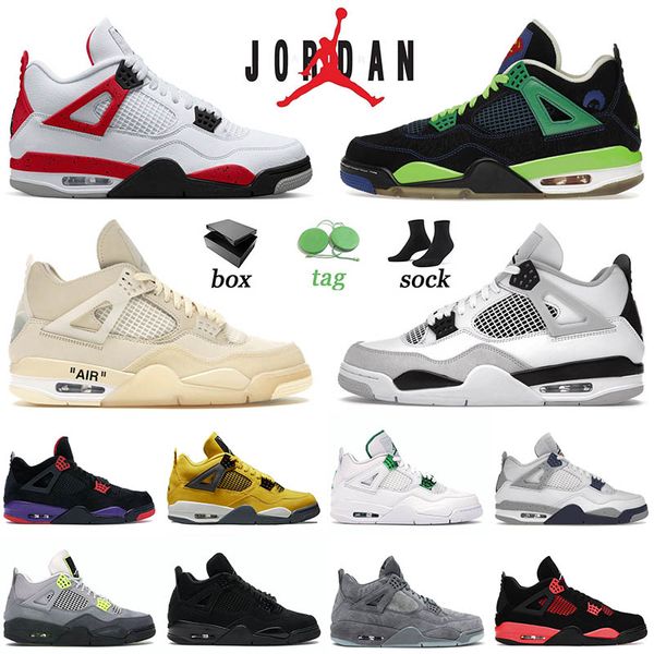 with box nike air jordan 4 basketball shoes retro 4s jumpman red cement off white sail military black infrared for men women trainers sneake, White;red
with box nike air jordan 4 basketball shoes retro 4s jumpman red cement off white sail military black infrared for men women trainers sneake, White;red