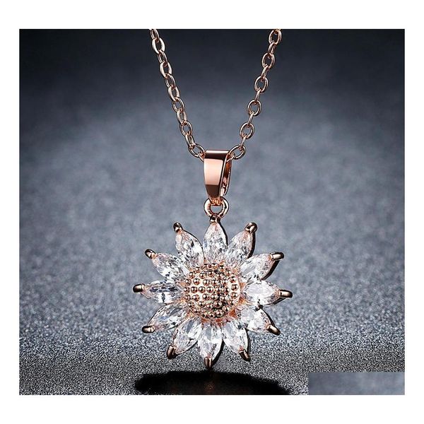 pendant necklaces fashion jewelry sunflower pendant necklace zircon diamond chain drop delivery necklaces pendants dhc8n, Silver
pendant necklaces fashion jewelry sunflower pendant necklace zircon diamond chain drop delivery necklaces pendants dhc8n, Silver
