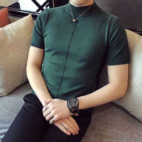 men's t-shirts 7 colors half high collar men t-shirt knitted short sleeves men's solid color sweater pullover t shirt slim knitted, White;black
men's t-shirts 7 colors half high collar men t-shirt knitted short sleeves men's solid color sweater pullover t shirt slim knitted, White;black